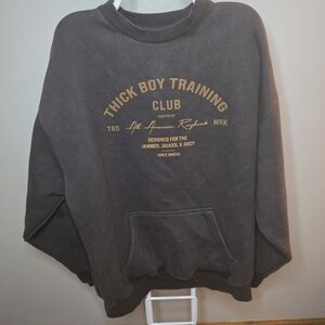Thick Boy Training Club Sweatshirt - Brown with Tan Print